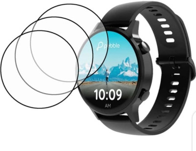 DOWRVIN Tempered Glass Guard for PEBBLE VAST (R) SMART WATCH TEMPERED GLASS( PACK OF 3)(Pack of 3)