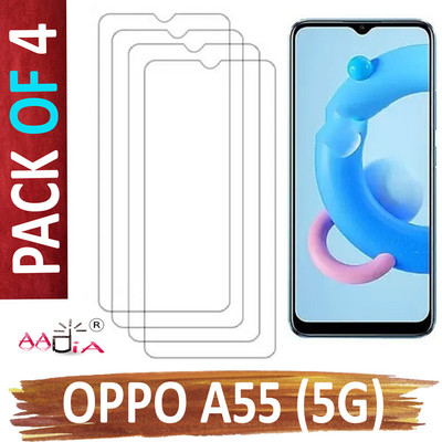 aadia Tempered Glass Guard for OPPO A55 (5G)(Pack of 4)