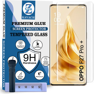 Genz Kavach Tempered Glass Guard for Oppo F27 Pro 5G, oppo f27 pro 5g OPPO F27 PRO 5G HD+UV Curved Screen Protector Guard with Easy Installation Kit(Pack of 1)