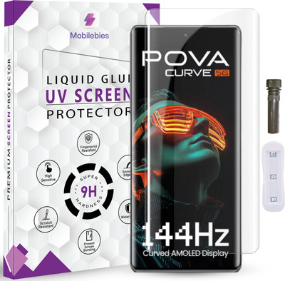 Mobilebies Tempered Glass Guard for Tecno Pova Curve 5G Advanced HD+ UV Glass Screen Protector, tecno pova curve 5g tempered glass, tecno pova curve 5g glass, tecno pova curve 5g screen guard, with Easy Installation Kit(Pack of 1)