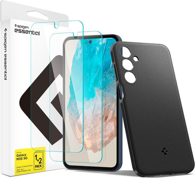 Spigen Tempered Glass Guard for Galaxy M35 [1 Sand Blast + 2 Screen Protector](Pack of 3)