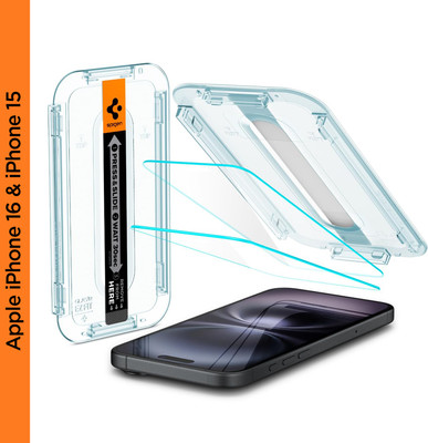 Spigen Tempered Glass Guard for iPhone 15, iPhone 16(Pack of 2)