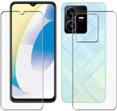 DOWRVIN Tempered Glass Guard for VIV Y22 FROONT AND BACK TEMERED GLASS(Pack of 2)