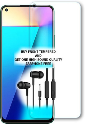 SOMTONE Tempered Glass Guard for Infinix Note 7 FRONT TEMPERED GLASS BUY AND GET ONE HIGH SOUND QUALITY EARPHONE FREE(Pack of 1)