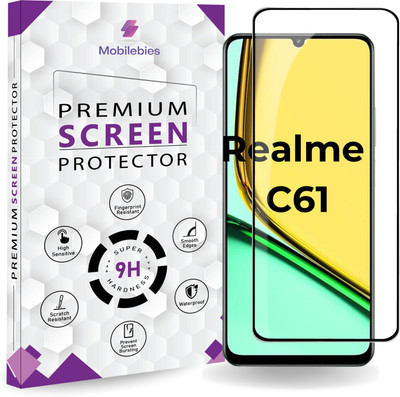 Mobilebies Tempered Glass Guard for Realme C61 OG Premium Tempered Glass Screen Protector | 9H Hardness | Edge-to-Edge Full Coverage | Anti-Scratch & Smudge Resistant(Pack of 1)