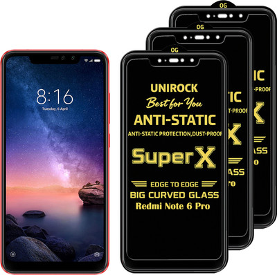 Unirock Tempered Glass Guard for Mi Redmi Note 6 Pro(Pack of 3)