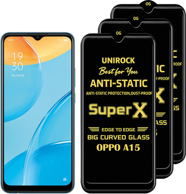 Unirock Tempered Glass Guard for OPPO A15(Pack of 3)
