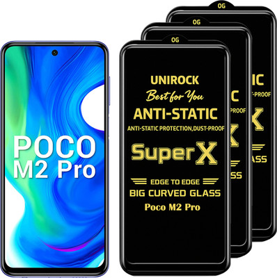 Unirock Tempered Glass Guard for Poco M2 Pro(Pack of 3)