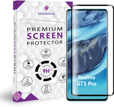 Mobliebies Tempered Glass Guard for Realme GT5 Pro Advanced Black Border Screen Protector(Pack of 1)