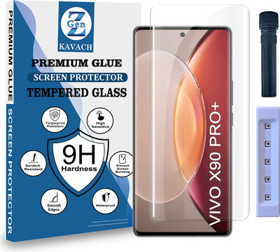 Genz Kavach Tempered Glass Guard for Vivo X90 Pro Plus, vivo x90 pro plus 5g, VIVO X90 PRO PLUS 5G UV Advanced Curved Screen Protector Guard with Easy InstallationKit(Pack of 1)