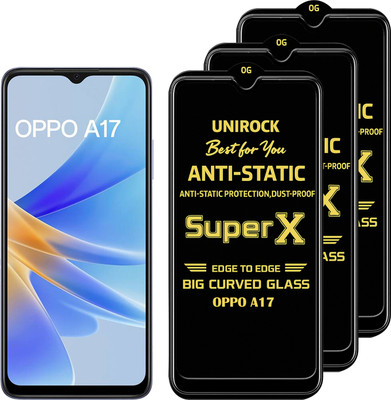 Unirock Tempered Glass Guard for OPPO A17(Pack of 3)