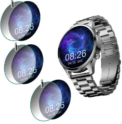 AHWAVEEDA Tempered Glass Guard for NOISEFIT HALO PLUS SMART WATCH TEMPERED GLASS (PACK OF 3)(Pack of 3)