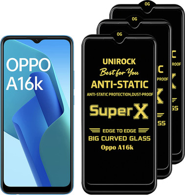 Unirock Tempered Glass Guard for Oppo A16k(Pack of 3)