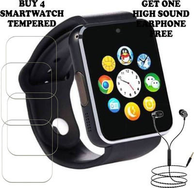 SOMTONE Tempered Glass Guard for Cyxus 4G BLUETOOTH CALLING WATCH PHONE Smartwatch PACK-4 BUY AND GET ONE EARPHONE FREE(Pack of 4)