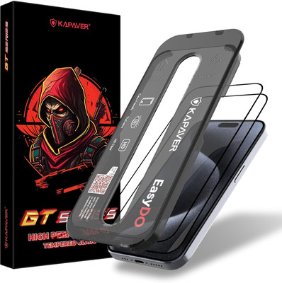 Kapaver Tempered Glass Guard for Apple iPhone 15 Pro(Pack of 2)