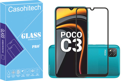 casohitech Tempered Glass Guard for Poco C3(Pack of 1)