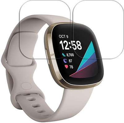 SOMTONE Edge To Edge Tempered Glass for Fitbit FB512GLWT-FRCJK Advanced 1.59 inch SMARTWATCH SCREEN GUARD(Pack of 2)
