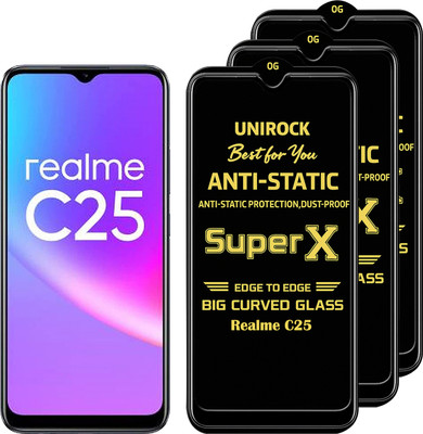 Unirock Tempered Glass Guard for Realme C25(Pack of 3)