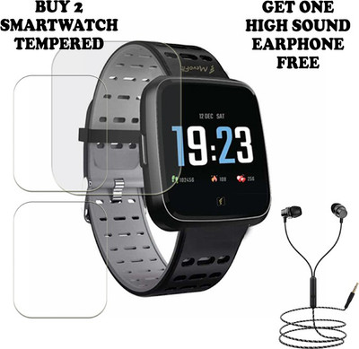 SOMTONE Tempered Glass Guard for MEVOFIT THRUST SMART WATCH BUY PACK 2 AND GET ONE EARPHONE FREE(Pack of 2)