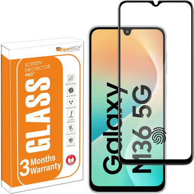 OpenTech Tempered Glass Guard for Samsung Galaxy M36 5G | Edge-to-Edge Screen Protector | 9H Hardness | Easy Installation Kit | 3-Month Warranty(Pack of 1)