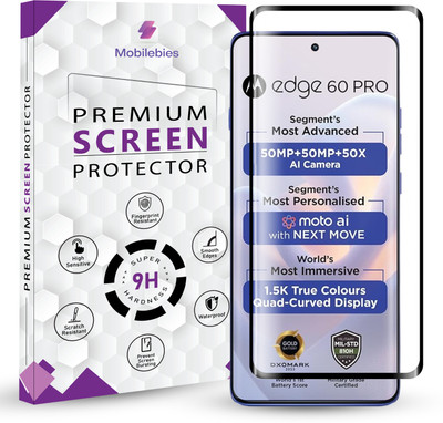 Mobilebies Tempered Glass Guard for Motorola Edge 60 Pro / Edge 60 5G Advanced Black Border Screen Protector,moto edge 60 pro tempered glass,motorola edge 60 pro tempered glass(Pack of 1)