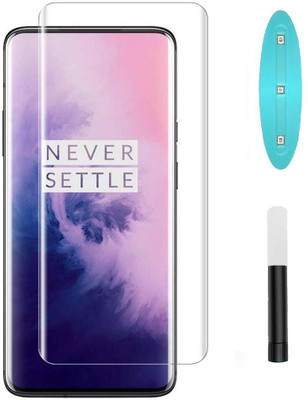 VZZR Tempered Glass Guard for OnePlus 7 Pro, OnePlus 7T Pro - Advanced Borderless UV Curved Tempered Glass with Easy Installation Kit(Pack of 1)