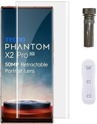 YAFILO Tempered Glass Guard for Tecno Phantom X2 Pro Curved Tempered Glass Full Adhesive Glue Full Screen Coverage - Easy Fit(Pack of 1)