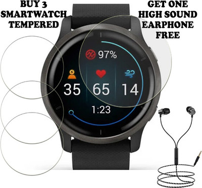 SOMTONE Tempered Glass Guard for GARMIN VENU 2s SMART WATCH PACK-3 BUY AND GET ONE EARPHONE FREE(Pack of 3)