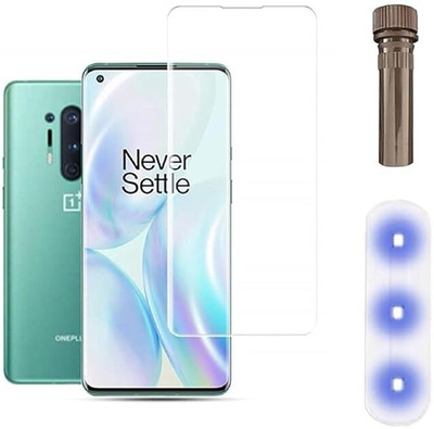 YOUTH MOBI Tempered Glass Guard for OnePlus 8 Pro 5G Advanced Border-Less Full Edge To Edge UV Screen Protector (With Installation Kit) For Cellphone(Pack of 1)
