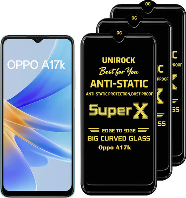 Unirock Tempered Glass Guard for Oppo A17k(Pack of 3)