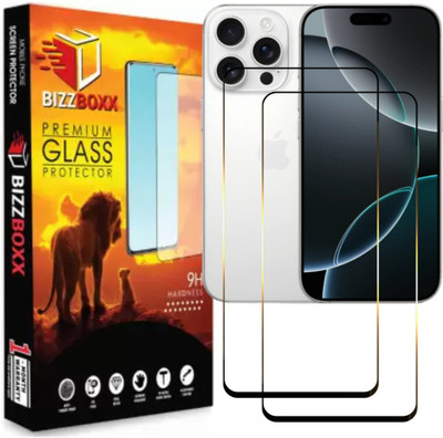 BizzBoxx Tempered Glass Guard for Apple iPhone 16 Pro Max, iPhone 16 Pro Max, iPhone 16pro Max, 16 pro max, Precise Curved Edges, Scratch Guard, temper glass guard, screen guard, temper glass(Pack of 2)
