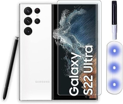 AACL Tempered Glass Guard for Premium Tempered Glass Design for Samsung Galaxy S22 Ultra 5G Advanced Border Less Full Edge to Edge UV Screen Protector and Easy Installation Kit-(Pack of 1)