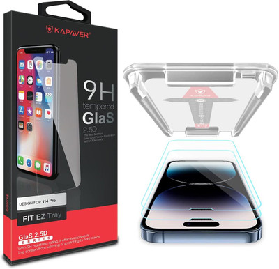 Kapaver Tempered Glass Guard for Apple iPhone 14 Pro(Pack of 2)