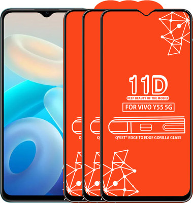 Qyist Tempered Glass Guard for Vivo Y55 5G(Pack of 3)