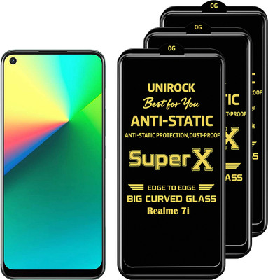 Unirock Tempered Glass Guard for Realme 7i(Pack of 3)