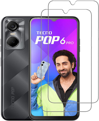 SNMART Tempered Glass Guard for Tecno Pop 6 Pro(Pack of 2)