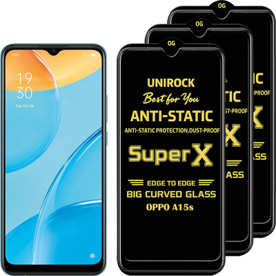 Unirock Tempered Glass Guard for OPPO A15s(Pack of 3)