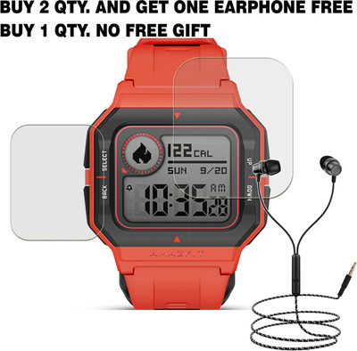 SOMTONE Tempered Glass Guard for AMAZFIT NEO SMART WATCH BUY 2 QTY AND GET ONE EARPHONE FREE(Pack of 1)