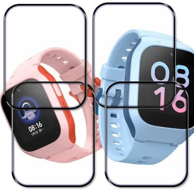 tombik Tempered Glass Guard for 73edc-Xiaomi Mitu Kids Smartwatch 7X(Pack of 4)
