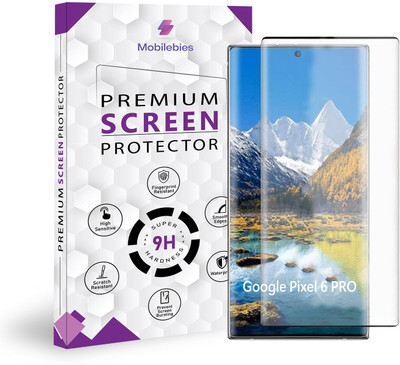 Mobilebies Tempered Glass Guard for Google Pixel 6 Pro / Pixel 7 Pro 5G Full Glue Curved Screen Protector - ( Non-UV Glass )(Pack of 1)