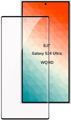 Resolute Edge To Edge Tempered Glass for Samsung Galaxy S24 Ultra, 9H Hardness, Screen Protector, Screen Guard, Glass, Guard, (Black)(Pack of 1)