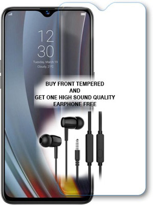 SOMTONE Tempered Glass Guard for Realme 3 Pro FRONT TEMPERED GLASS BUY AND GET ONE HIGH SOUND QUALITY EARPHONE FREE(Pack of 1)