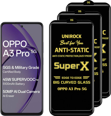 Unirock Tempered Glass Guard for OPPO A3 Pro 5G(Pack of 3)