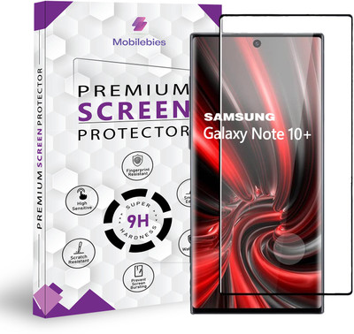 Mobilebies Tempered Glass Guard for Samsung Galaxy Note 10 Plus 5G Full Glue Curved Screen Protector - ( Non-UV Glass )(Pack of 1)