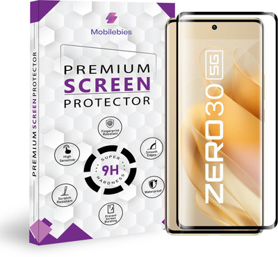 Mobilebies Tempered Glass Guard for Infinix Zero 30 / Infinix Zero Ultra 5G Full Glue Curved Screen Protector - ( Non-UV Glass )(Pack of 1)