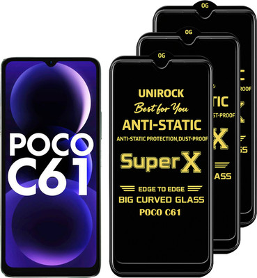 Unirock Tempered Glass Guard for POCO C61(Pack of 3)