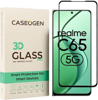 CASEOGEN Edge To Edge Screen Guard for Realme C65 5G Tempered Glass Guard – 9H Hardness | Ultra HD Clarity | Bubble-Free | Anti-Scratch Screen Protector(Pack of 1)