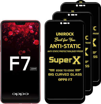 Unirock Tempered Glass Guard for OPPO F7(Pack of 3)