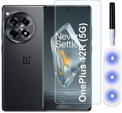 YAFILO Tempered Glass Guard for OnePlus 12R 5G Curved Tempered Glass Full Adhesive Glue Full Screen Coverage - Easy Fit(Pack of 1)