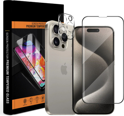 MS-Shield Tempered Glass Guard for Apple iPhone 15 Pro Max, With Camera Lens Protector(Pack of 1)